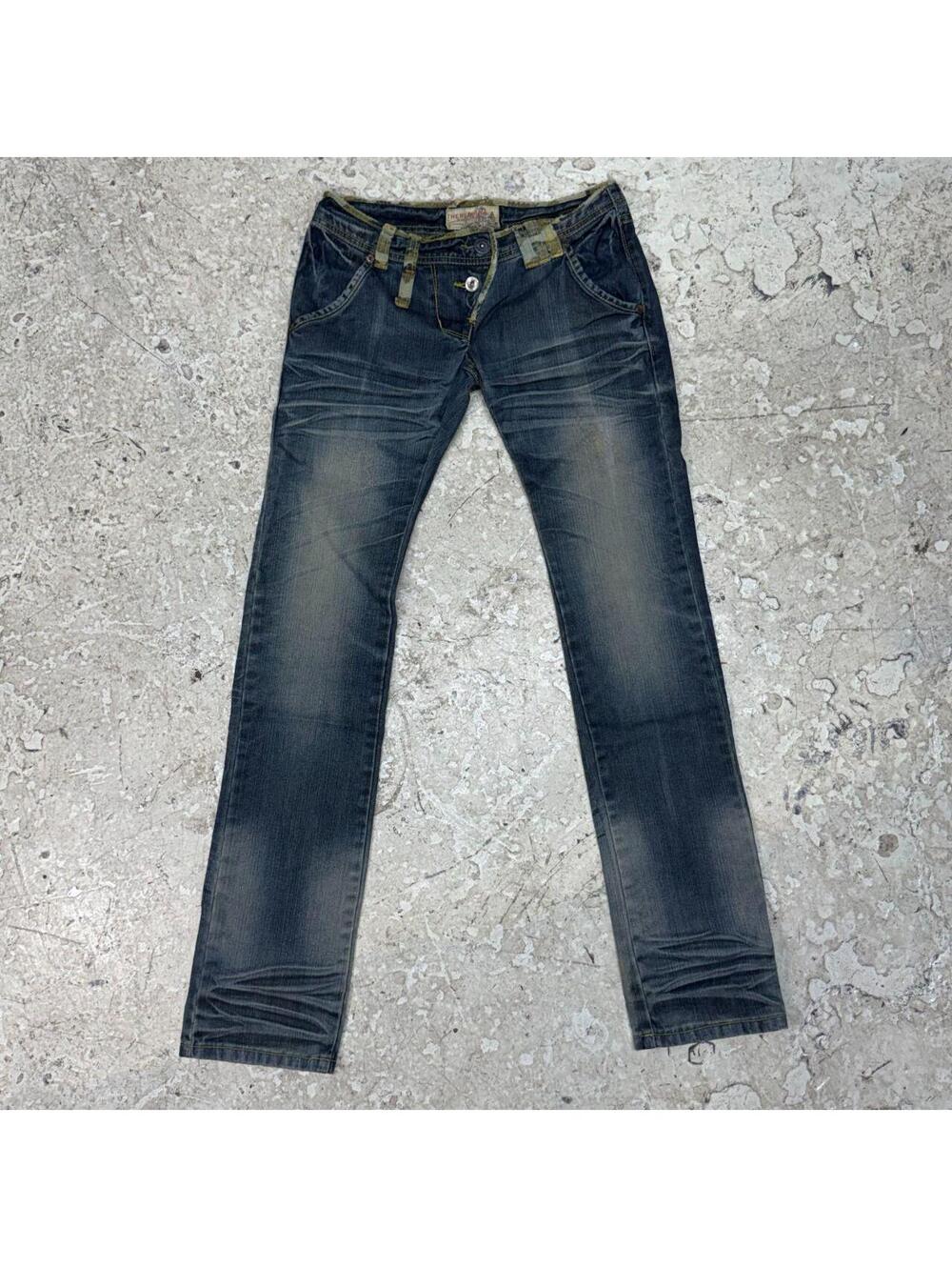 Vintage Y2K Ultra Low Rise Jeans Faded Sandblasted
